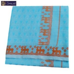 Embossed Design Blue Color Single Dhoti