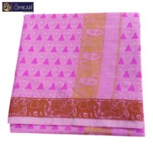 Embossed Design Pink Color Single Dhoti