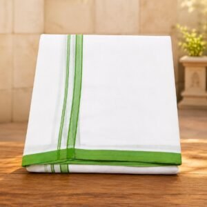 Small Bavanji Border White Kanchi Cotton Dhoti