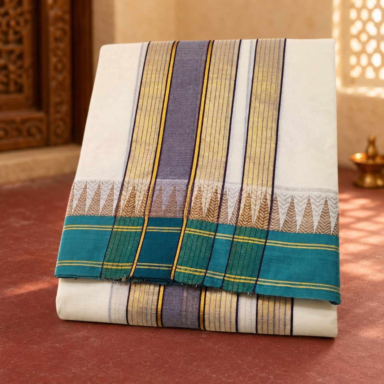 Handloom Cotton Tower Border Premium Dhoti