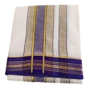 2 Inch Coin Border/Rudraksham Cotton Border Dhoti Set 9×5