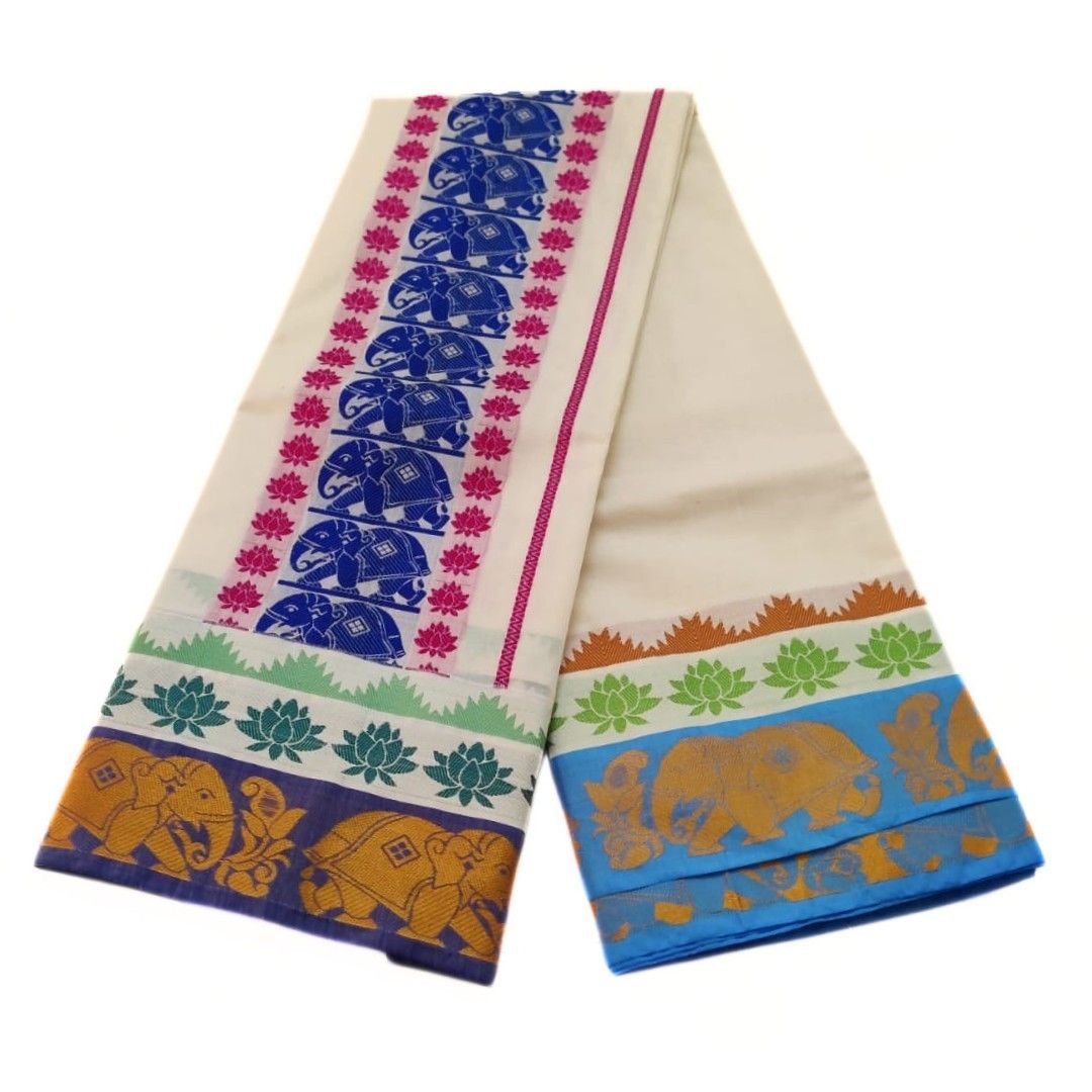 Premium Embossed Pure Cotton Dhoti - Image 2