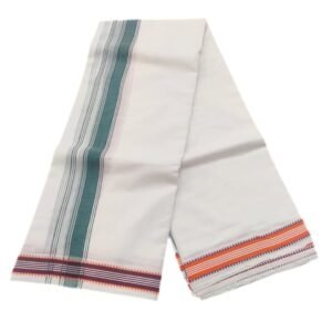 1 Inch Double Mokku Fancy White Kanchi Cotton Dhoti