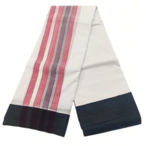 3 Inch Bavanji Black Border White Kanchi Cotton Dhoti