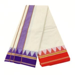 Fancy Half White Temple Border Dhoti