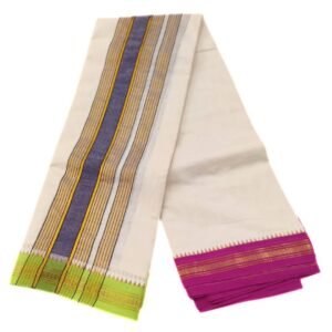 2 Inch Coin Border/Rudraksham Cotton Border Dhoti Set 9×5