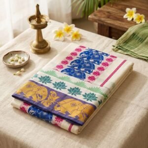 Premium Embossed Pure Cotton Dhoti
