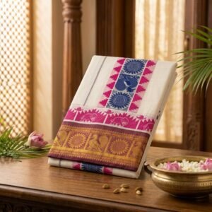 Premium Embossed Pure Cotton Dhoti