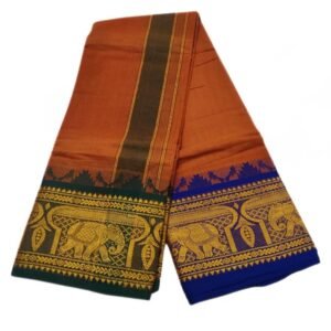 Brown Color 8 Inch Jacquard Dhoti | Only Omkar Dhotis