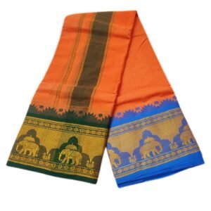 Kanakambaram Color 8 Inch Jacquard Dhoti | Only Omkar Dhotis