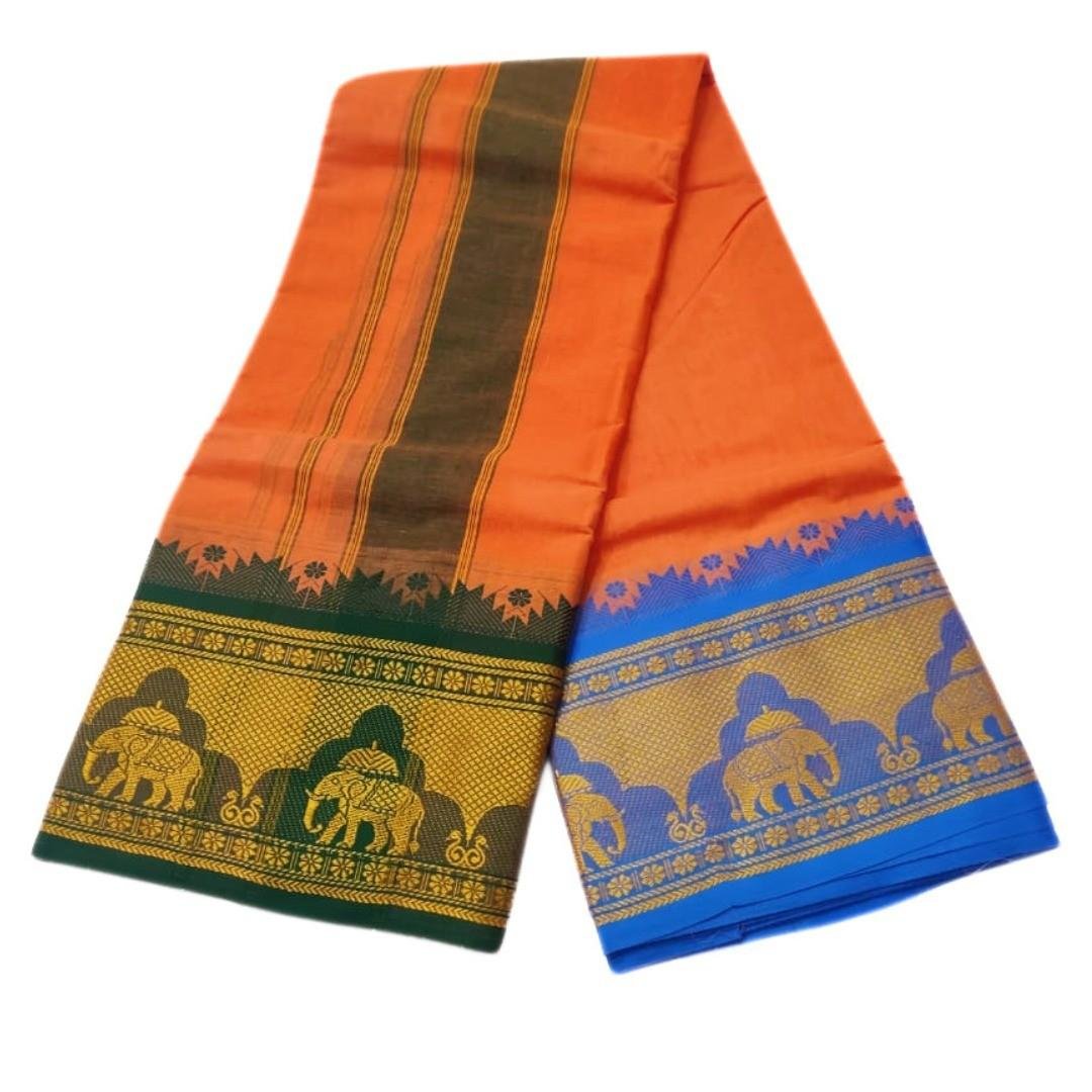 Kanakambaram Color 8 Inch Jacquard Dhoti | Only Omkar Dhotis - Image 2