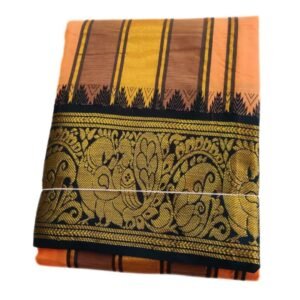 Peach Color Premium Jacquard Color Dhotis