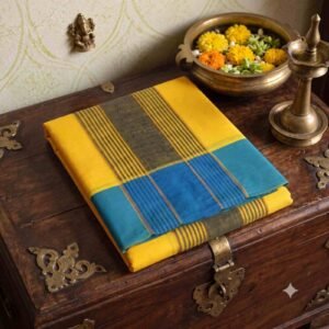 Bavanji Special Zarigai Yellow Color Dhoti | Only Omkar Dhotis