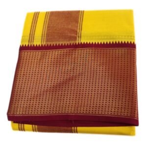 32Kan Mayilkan Yellow Color Dhoti | Only Omkar Dhotis