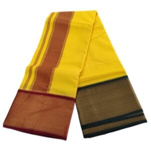 32Kan Mayilkan Yellow Color Dhoti | Only Omkar Dhotis