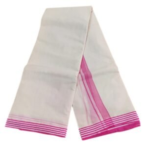 Premium Half White Cotton Border Dhoti