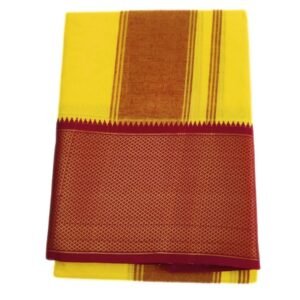 32Kan Mayilkan Yellow Color Dhoti | 10×6 | Only Omkar Dhotis