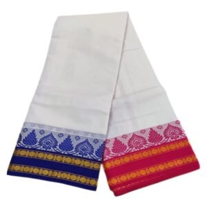 Fancy Tower Leaf Designed Temple Border Dhoti | 10×6 | Only Omkar Dhotis