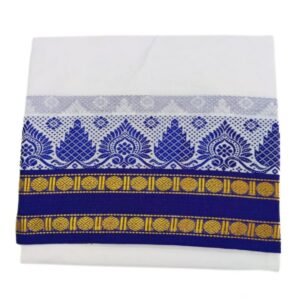 Fancy Tower Leaf Designed Temple Border Dhoti | 10×6 | Only Omkar Dhotis