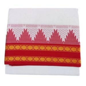 Fancy Tower Traditional Temple Border Dhoti | 10×6 | Only Omkar Dhotis