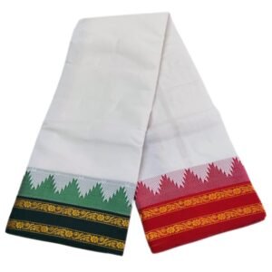 Fancy Tower Traditional Temple Border Dhoti | 10×6 | Only Omkar Dhotis