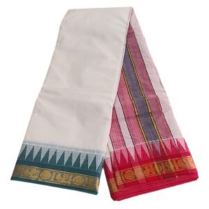 Kanchi Cotton Tower Jacquard Dhoti with Kanchi Mundhi | 10×6 | Only Omkar Dhoti