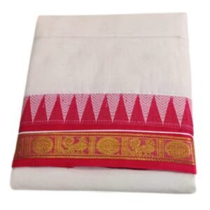 Kanchi Cotton Tower Jacquard Dhoti with Kanchi Mundhi | 10×6 | Only Omkar Dhoti
