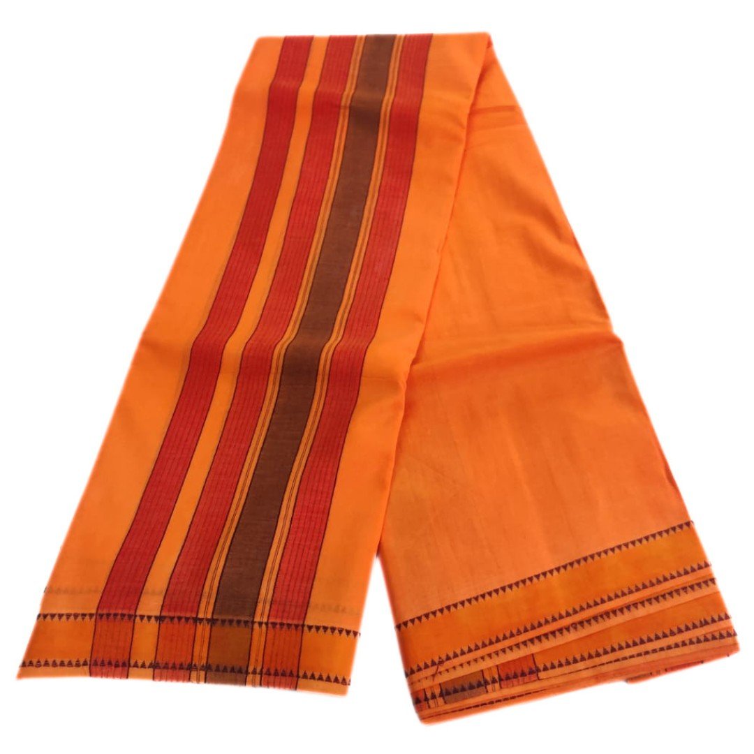 1 Inch Double Mokku Cotton Border Dhoti Color | Only Omkar Dhotis | 9x5 - Image 5